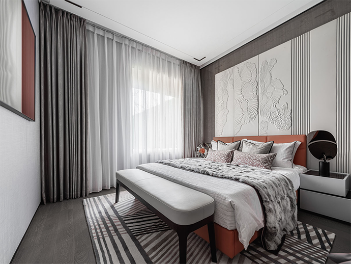 成都全包装修公司非梵家设计师杨丹丹作品：89㎡新中式二居 传统与现代的完美结合-主卧室