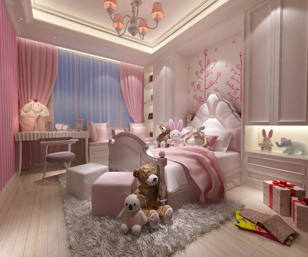 女儿房粉色墙面搭配什么颜色的窗帘好看？墙面配色技巧 