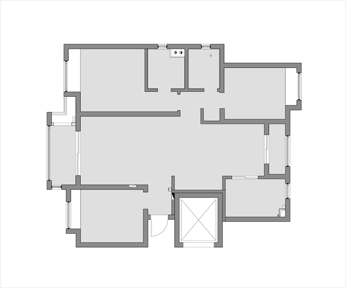 成都全包装修公司非梵家家居装修案例欣赏：弧线元素+灰白的色调，营造舒适、惬意的空间12