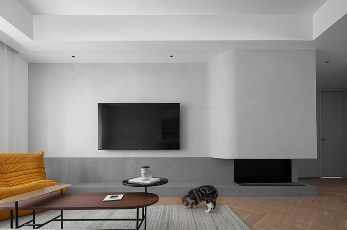 成都全包装修公司非梵家家居装修案例欣赏：弧线元素+灰白的色调，营造舒适、惬意的空间4