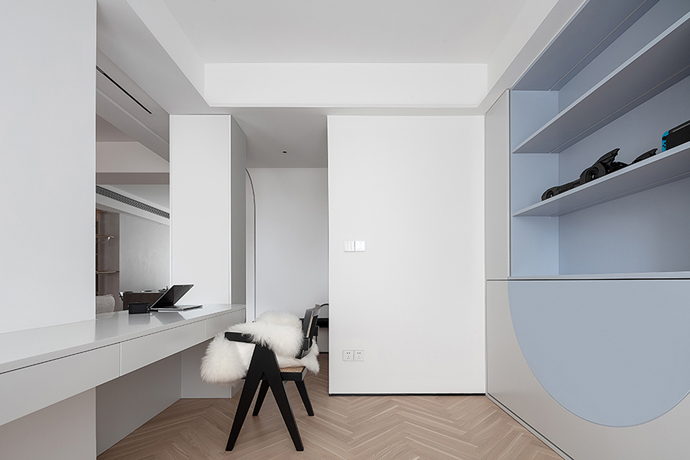 成都全包装修公司非梵家家居装修案例欣赏：弧线元素+灰白的色调，营造舒适、惬意的空间9