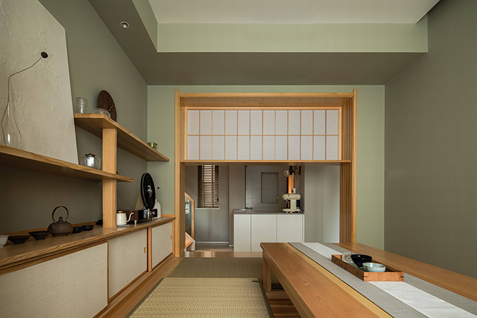 成都装修案例欣赏：220㎡日式原木风跃层 科技与艺术的融合-茶室2