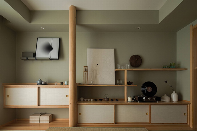 成都装修案例欣赏：220㎡日式原木风跃层 科技与艺术的融合-茶室3