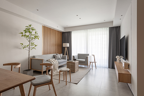 非梵家家居|现代日式装修案例：用木材呈现家中现代、温馨的感觉-客厅2