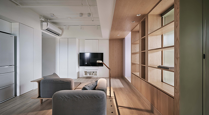 成都装修公司非梵家家居装修案例分享：60㎡日式小二居，原木风，真的很温馨-客厅5